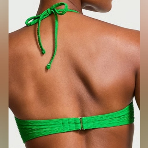 38DD/XXL VS Swim Twist Bandeau PushUp Bikini Top Side Tie Thong Bikini Set - Picture 5 of 7